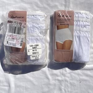 2 Packs Vintage Underscore Banded Leg Cotton Briefs 3 Each 6 White Size 5